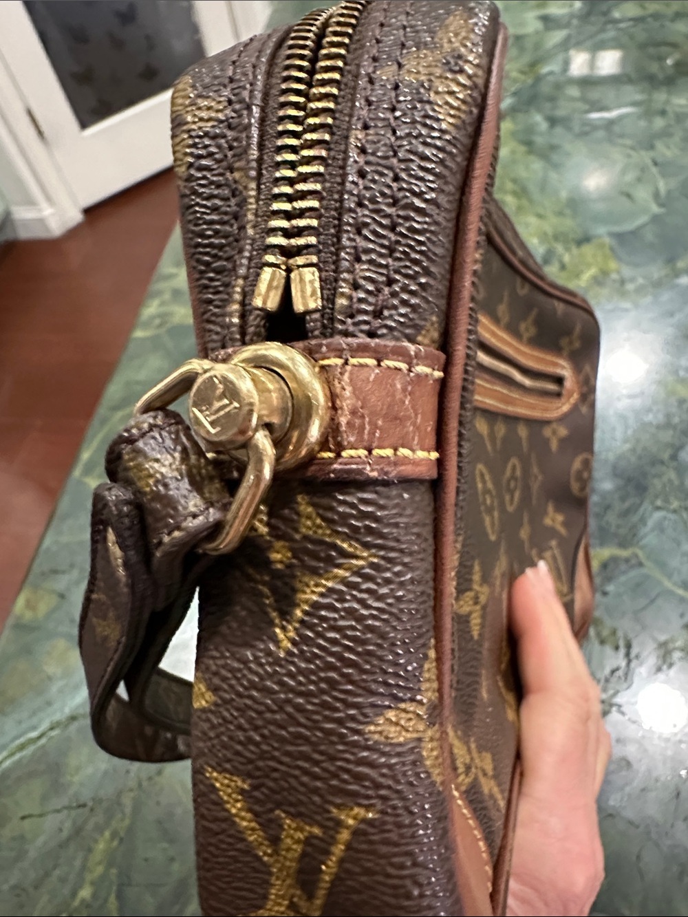 Louis Vuitton Project Bag Brown Monogram Canvas Wristlet Clutch Needs Zipper pul - Picture 16 of 17